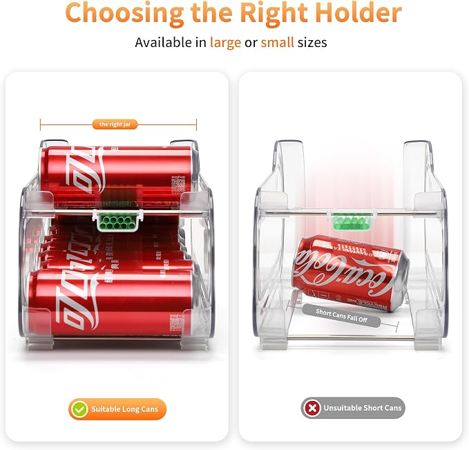 Soda Can Organizer for Refrigerator, Drink Organizer for Fridge, Automatic Rolling Can Dispenser Holder, Organize 11 Pcs Standard 11.15oz or 12oz Long Cans (1 Pack) - Image 2