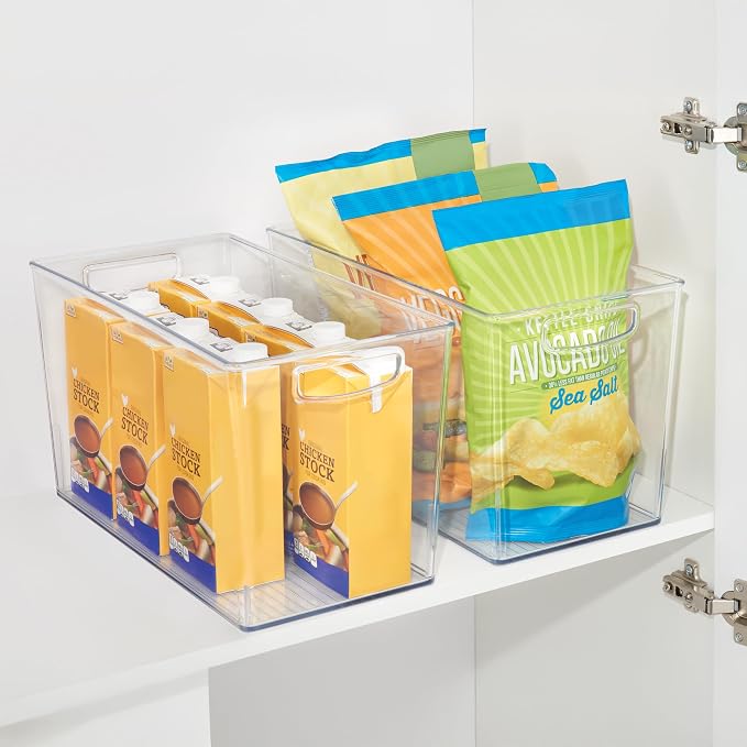 iDesign Pantry Bin with Handles, Clear | Kitchen Storage, For Cabinets, For Pantry, For Fridge - Image 3