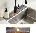 Faucet Mat for Kitchen Sink Seaside Scene Island Sink Splash Guard Behind Faucet Soft Diatom Mud Material Non-slip Easy to Clean for Bathroom & Kitchen 24"X5.5" by Unknown