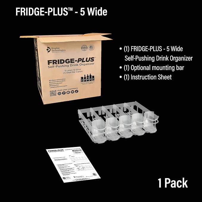 Fridge-Plus Drink Organizer for Refrigerator Storage - Soda Can Dispenser and Soda Can Organizer Rack for Bar Fridge (Pack of 1) - Image 8