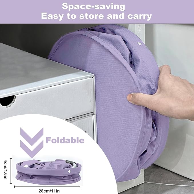 Cleaning Caddy with Handle, Cleaning Products Organiser, 17L Foldable Storage Basket, Cleaning Caddy Organiser, Portable Multi Cleaning Bucket Bag for Home, Garden (Purple) - Image 6