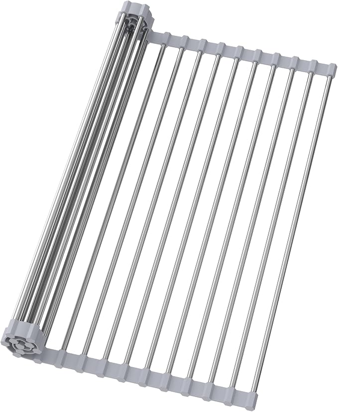 Dish Drying Rack Over The Sink with Roll Up for Kitchen,16.9''x15.7'',Gray by Unknown