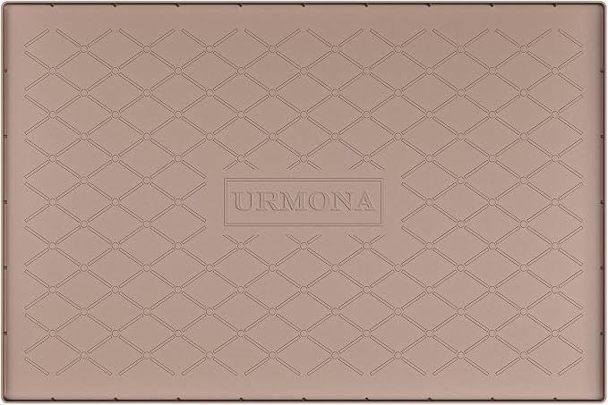 URMONA 31" x 22" Waterproof Silicone Mat in Multiple Sizes & Colors, Under Sink Mat for Kitchen & Bathroom, Pet Food Pad for Dogs & Cats, Kitchen Cabinet Liner, Multi-Purpose for Storage(Khaki) by URMONA