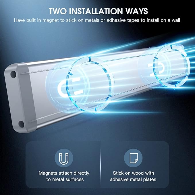 14.7inch Under Cabinet Lighting with 3 Color Temps, 2 Pack Rechargeable Motion Sensor Light Indoor, 5 Levels Dimmable Magnetic Closet Lights, Wireless Under Counter Lights for Kitchen, Stairs - Image 7