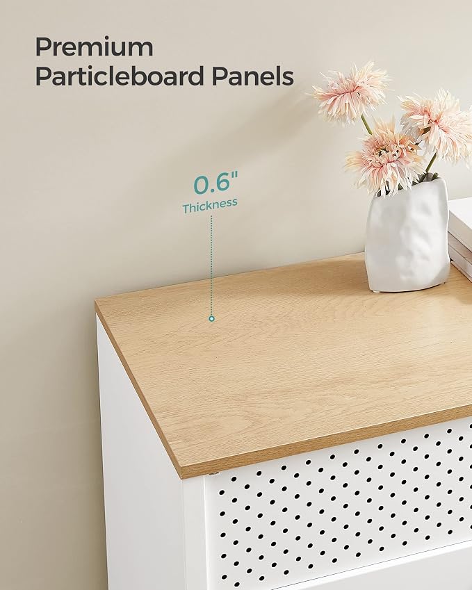 SONGMICS Set of 2 Storage Cabinets, Metal Cabinet, Sideboard with 2 Doors, 15.7 x 31.5 x 29.9 Inches, Magnetic Closure, Adjustable Shelf, Steel Frame, Natural Beige and White ULSC791W01 | Metal Cabinet, 15.7 x 31.5 x 29.9 Inches, Magnetic Closure, Adju... - Image 6