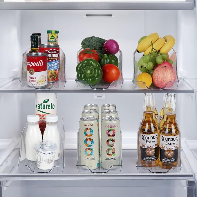 Refrigerator Organizer Bins Set of 4, Pantry Storage, Can Dispenser for Kitchen Cabinet or Counter-top, Fridge Beverage Holder, Clear - Image 3