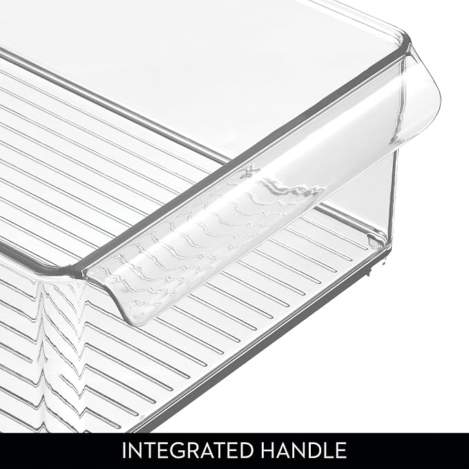 iDesign Large Stackable Fridge or Freezer Bin, Set of 6, Clear | Front Handle, Made in USA - Image 5