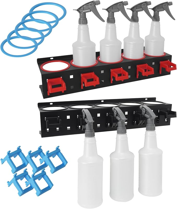 Spray Bottle Holder Rack Spray Can Organizer Storage Wall Mount 21” by Unknown
