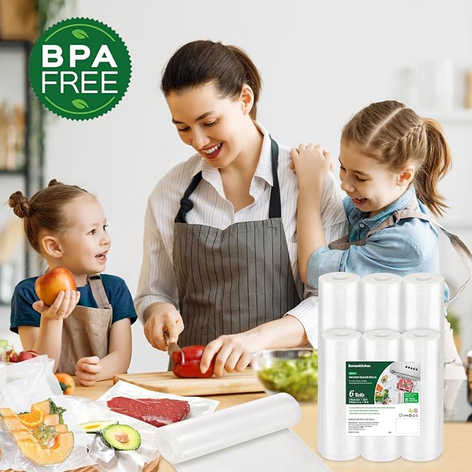 Bonsenkitchen Vacuum Sealer Rolls bags, 3 Rolls 11"x 20'+ 3 Rolls 8"x 20' | 6 Pack, Commercial Grade, Durable, BPA-Free, Custom-Size Vacuum Sealer Bags for Dry/Moist Food Storage and Sous Vide, VB3211 - Image 6