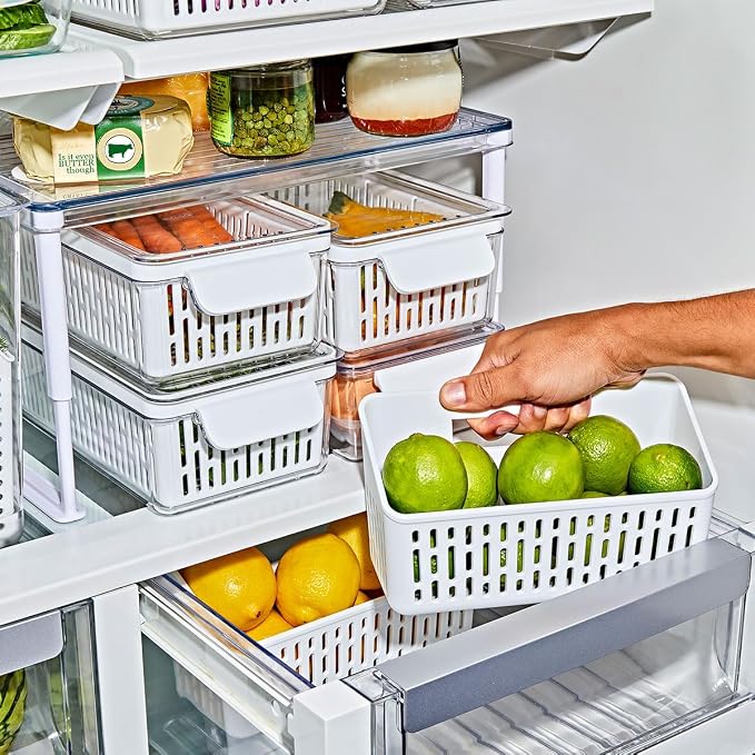 OXO Good Grips Produce Saver – Crisper Basket, 4.15 x 9.2 x 5.05 in, White - Image 9