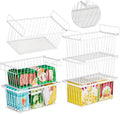 Enhanced Leak-Proof Bottom, Freezer Organizer Bins for 7 Cu.Ft,6 Pack | Stackable Chest Freezer Organizer Bins, Baskets with Handles, Leak-proof Wire Storage Container Baskets for Sort Frozen Meats by ANJUBAN