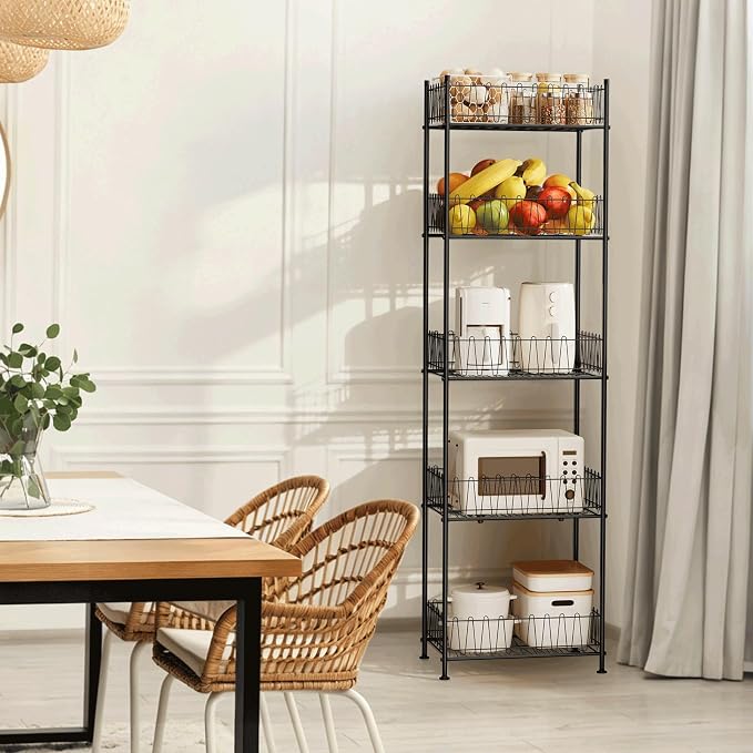 Water Bottle Storage Rack 5 Tier Drink Organizer for Pantry Metal Bottled Water Holder Stand for Floor, Beverage Soda Can Drink Storage Holder for Kitchen, Living Room - Image 4
