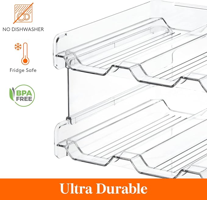 Lifewit Stackable Water Bottle Organizer for Cabinet, Plastic Bottle Holder Fits Bottles/Tumblers up to 3.8" Diameter for Pantry/Countertop, 2 Tier Holds 8 Bottles 38 x 20 x 15 cm/15 x 8 x 5.7" - Image 5