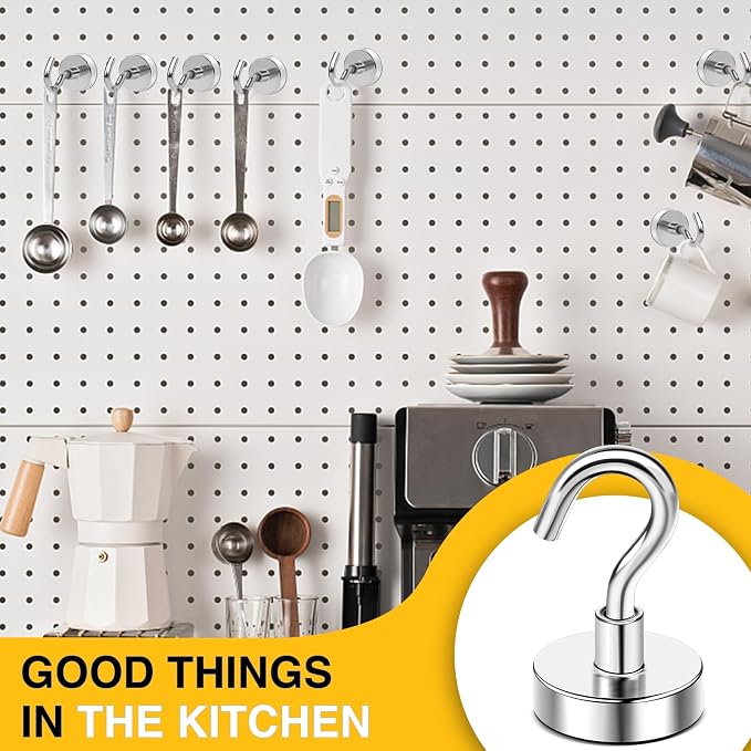 DIYMAG Magnetic Hooks,50lbs Heavy Duty Magnets with Hook Silver 6 Pack | Rare Earth N52 2026 Cruise Cabin Ship Essentials for Fridge Hanging Classroom Beach Vacation Kitchen Grills Home Must Have - Image 6