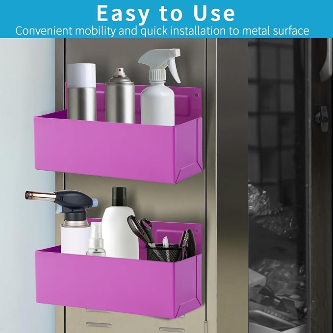 Magnetic Aerosol Spray Can Holder, Magnet Toolbox Bottle Holder, Tool Box Storage Rack for Garage and Home, Craft Workspace, Mechanic Paint Bottle Can Organizer, Pink, 3"x8.3" - Image 4