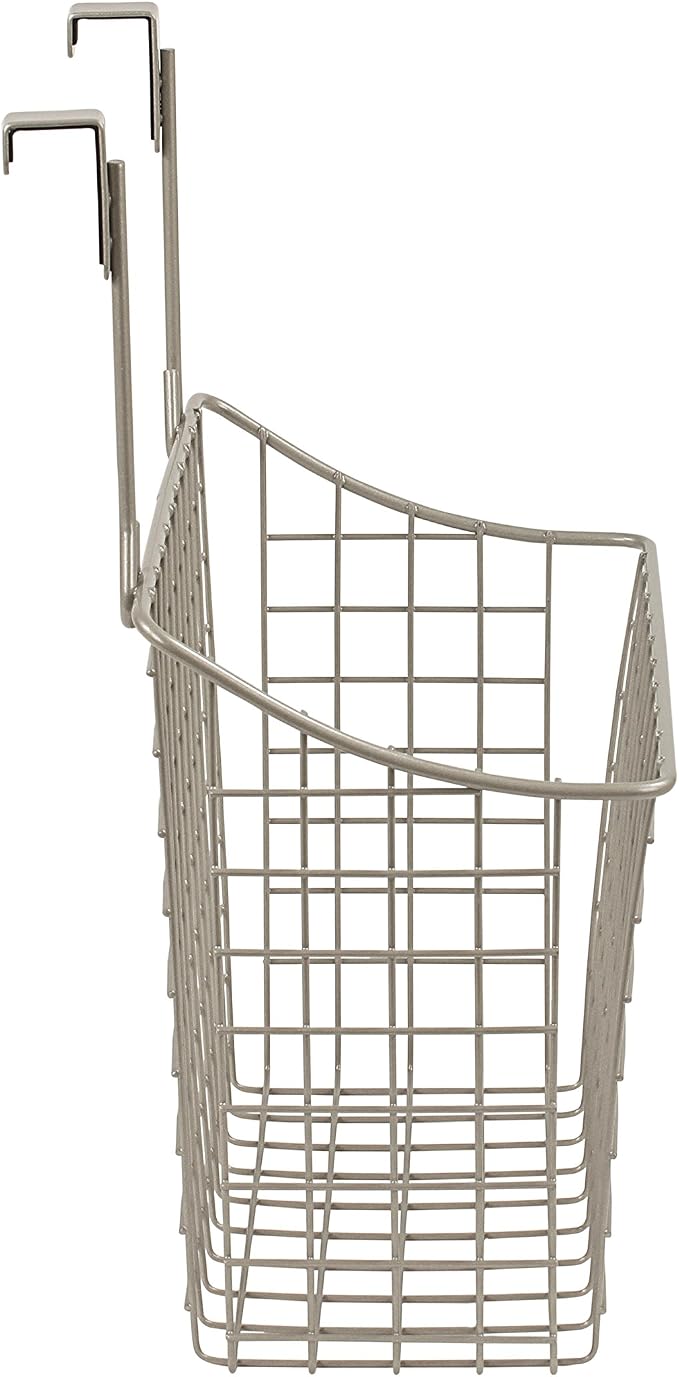 Spectrum Hanging Baskets for Organizing (Large, Satin Nickel) - Grid Over the Cabinet Wire Basket for Kitchen or Bathroom - Door Hanging Storage Organizer for Cleaning Supplies, Washcloths, & Towels - Image 5