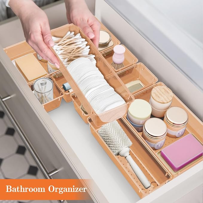 SpaceHacks 25 PCS Plastic Drawer Organizer, 4-Size Versatile Organizer Trays & storage Bins - Image 6