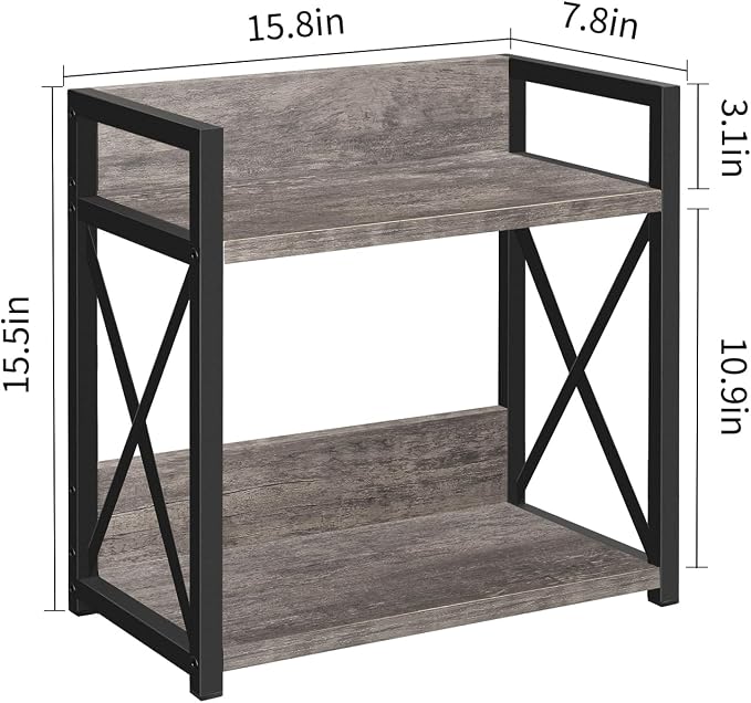 YINMIT Kitchen Countertop Organizer,Spice Rack,Coffee Bar Shelf Organizer | 2-Tier Coffee Station,Seasoning Storage,Syrup,Mug Cup,Bottle Holder,Bathroom Vanity,Pantry,Bedroom and Office,Grey,Large - Image 3