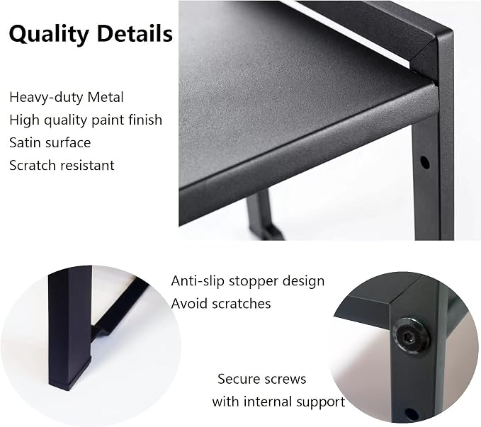 2 Pack Expandable Cabinet Shelf Organizer 16-26" L Stackable Kitchen Counter Shelves Rack Stand Sink Riser Countertop Storage Black (Narrow 5.1”D) - Image 3