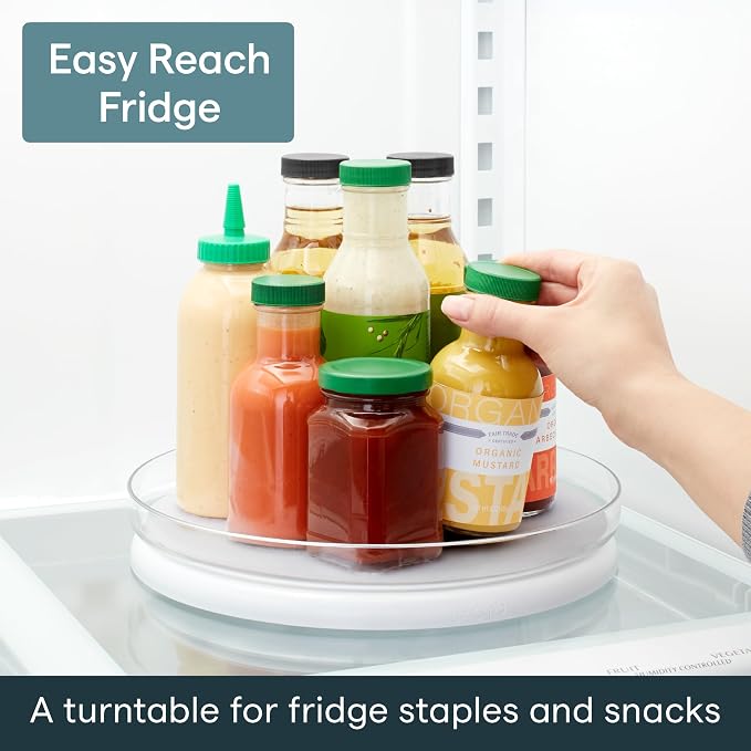 YouCopia FridgeView Fridge Turntable, Lazy Susan Organizer for Refrigerator Storage, 11” , White - Image 2
