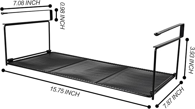 EHKIT Foil and Plastic Wrap Organizer Holder Foldable Under Cabinet Shelf Kitchen Pantry Desk Hanging Storage Rack (Black) - Image 2