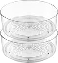 Lazy Susan Organizer, 2pcs 360 Degree Rotating Turntable Organizer | Refrigerator Lazy Susan, Round Plastic Clear Lazy Susan Turntable Food Storage Container for Kitchen, Fridge Organizer by SlowSLog