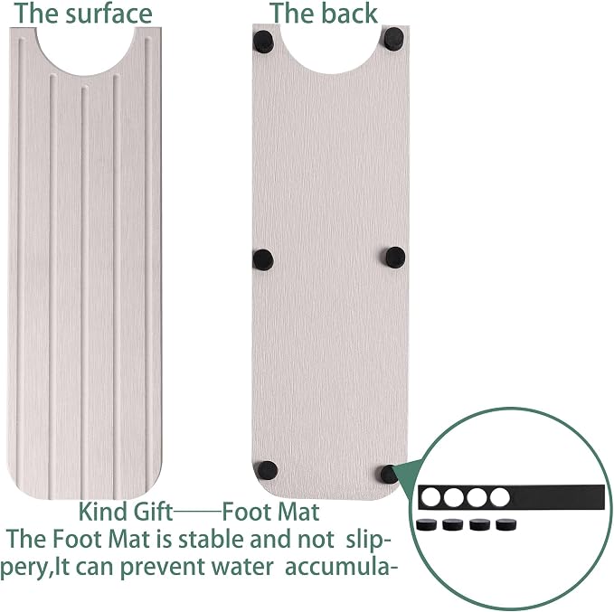 NiuYichee Faucet Mat for Kitchen Sink, Water Absorbing Diatomite Stone Tray | 23.6" x 3.9" Sink Coaster for Bathroom Counter, Stone Drying Mat, Sink Splash Guard, Fast Drying-Prevent Moisture, Pale Gray - Image 6