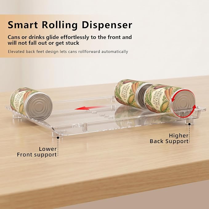 LXLXXL Can Organizer for Pantry, 3 Tier Stackable Soda Dispenser 1 Pack | Sodas Cans Drinks Organizer Stable, Stackable, Auto Rolling, 3 Tier, Space-saving for Kitchen, Fridge, Pantry Use - Image 4
