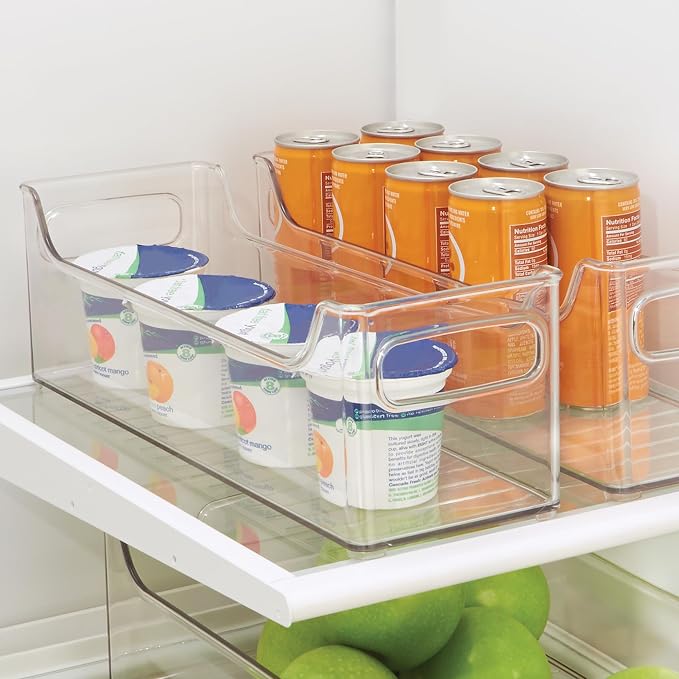 iDesign Stackable Plastic Pantry Bin with Handles, Clear | For Cabinets or Fridge, Made in USA - Image 3