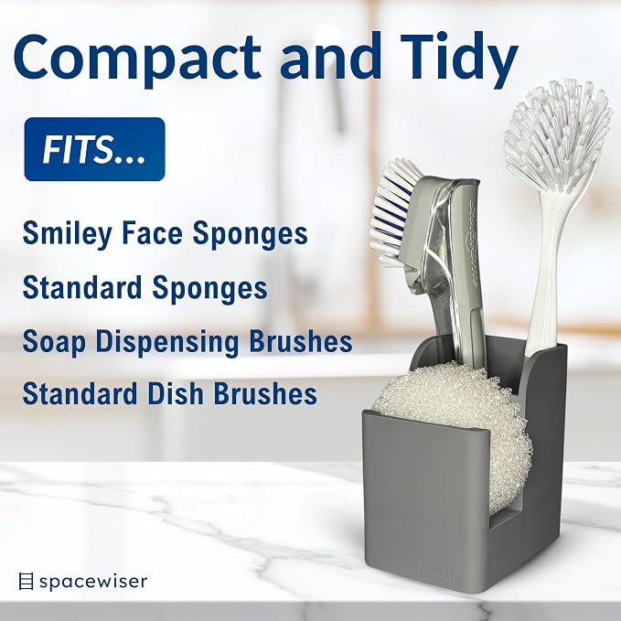 Silicone Sink Caddy – Sponge Dish Brush Holder for Kitchen Sink | Kitchen Sink Organizer, Sink Brush Holder, Sink Sponge Holder for Scrub Daddy, Scrub Mommy, Sponge & Kitchen Brush Holder - Image 2