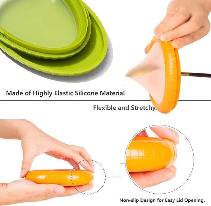 Avocado Saver & Onion Storage, 4Pcs Silicone Fresh Produce Holder | Keep avocados fresh! 4Pcs silicone holder for tomato, lemons, garlic & produce. Ideal fridge fruit vegetable containers. - Image 6