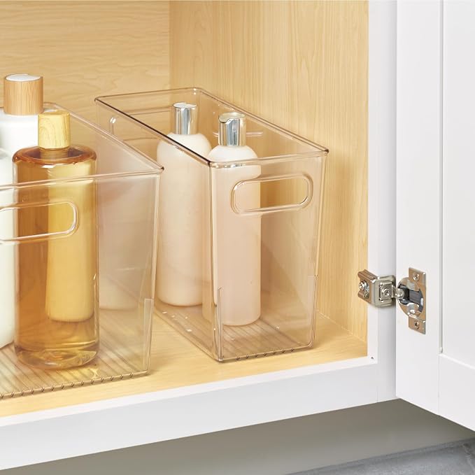 iDesign Tall Plastic Storage Bin with Handles, Set of 4, Clear | For Fridge or Freezer, Made in USA - Image 6