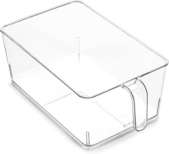 BINO | Clear Storage Organizer | THE HOLDER COLLECTION | Clear Containers for Organizing with Built-in Handles | Pantry Organization and Storage | Fridge Organizer | Smart Storage Bin Cabinet | Large by BINO