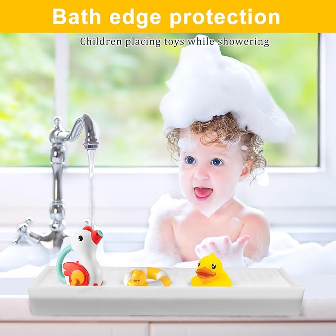 Silicone Sink Edge Protectors - Multifunction Accessories, Splash Guard & Draining Mat for Kitchen, Bathroom Sink, Steel, Granite, Quartz Countertops (Transparent, 4 * 30in) - Image 5