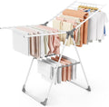 Sakugi Clothes Drying Rack, 55.5" Adjustable Wings, Foldable Design | Laundry Room, Bedroom, Outdoor & Indoor Use, Height Adjustable, Collapsible, White Gray, 55.5" L × 22.8" W by Sakugi