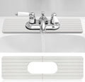 Teenyyou an Oval Hole White Faucet Mat Kitchen Sink 17.32" x 4.6" | Bathroom Faucet Absorbent Mat, Diatomite Splash Guard, Quick Drying Drip Catcher, Hole 6.22" x 2.28" by Teenyyou