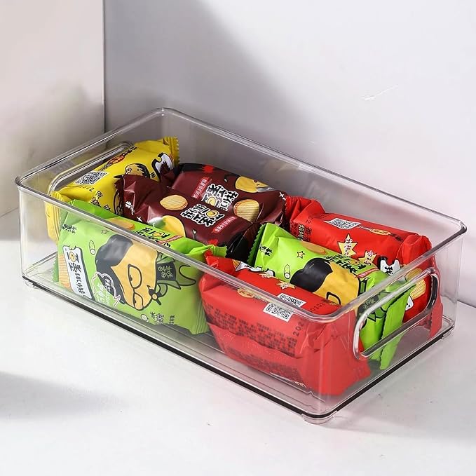 Ytteve Clear Plastic Storage Bins, Pantry Organizers and Storage Containers Fridge Organizer Bins for Organizing Home Kitchen Under Sink Bathroom Refrigerator Freezer Laundry Room (Clear, 4 L) - Image 6
