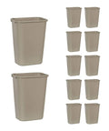 Rubbermaid Commercial Products Deskside Wastebasket/Trash Can, 10.25-Gallon/41-Quart, Beige, Plastic, Garbage Can for Home/Office, Fits Under Desk/Sink/Cabinet, Pack of 12 by RubbermaidCommercialProducts