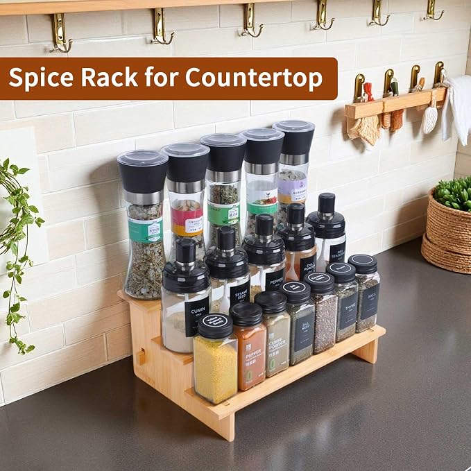 JinDoWin 3 Tiered Spice Rack Organizer for Cabinet,Spice Organization for Cabinet, Seasoning Organizer,Spice Shelf and Spice Organizer for Cabinet,Pantry Organizers and Storage (1 Pack, Small) - Image 7