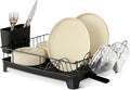 Amazon Basics Stainless Steel Dish Drying Rack, 15.2 x 11.6 x 4 in., Black by AmazonBasics