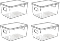 Clear Plastic Storage Bins with Lids, Perfect for Kitchen Organization or Pantry Organization and Storage, Stackable Fridge Organizer Bins, Storage Containers for Organizing, Cabinet Organizers by CONTROLKITCHEN
