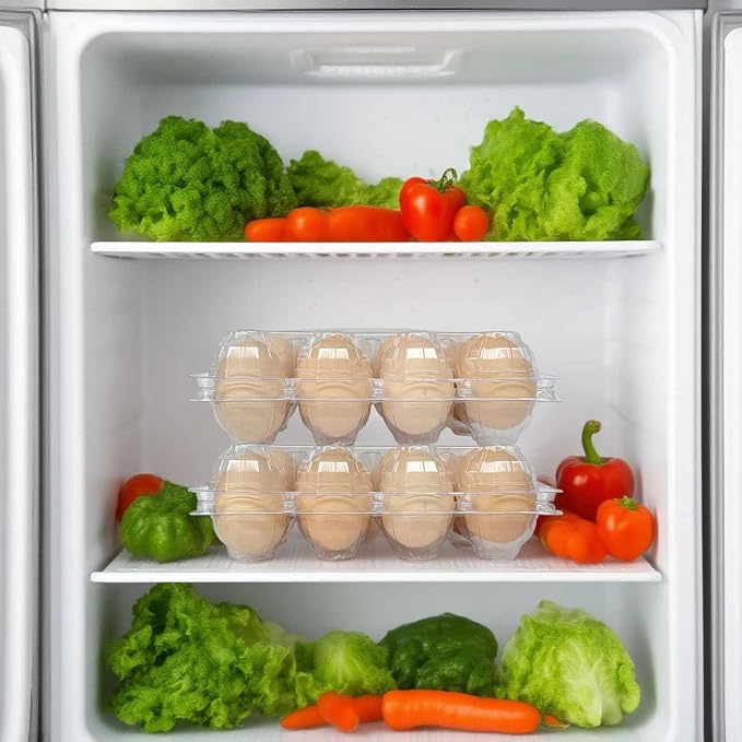 50-Pack of 12-Count Plastic Egg Cartons – Bulk Clear Reusable Egg Containers Holds Chicken Eggs | Egg Cartons Cheap Bulk, Eggs 12 Count,Suitable for farms, markets and families. - Image 7