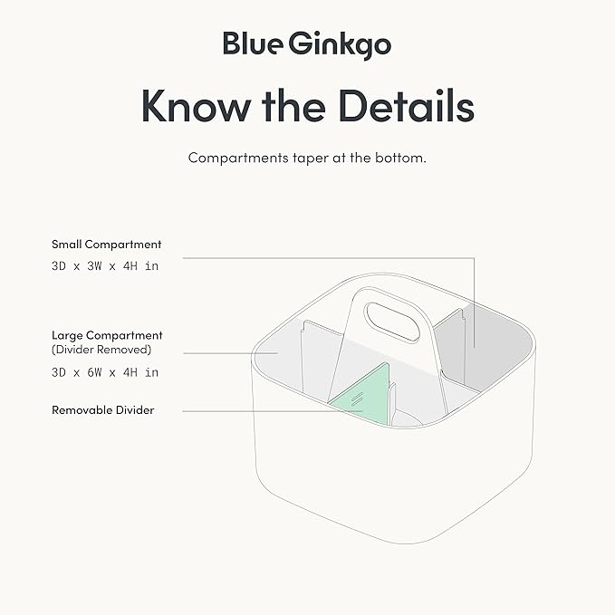 BLUE GINKGO Stackable Organizer Caddy, Square, Yellow, Made in Korea | Portable. Adjustable. Home, Office & School Storage. - Image 4