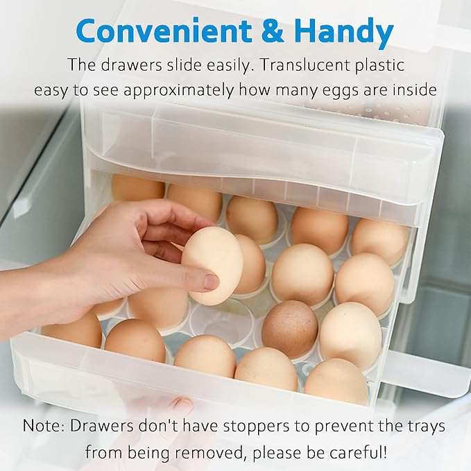 Egg Holder for Refrigerator, THIPOTEN 60 Grid Eggs Storage Container for Refrigerator, Perfect Household Egg Organizer for a Hobby Farm - Image 5
