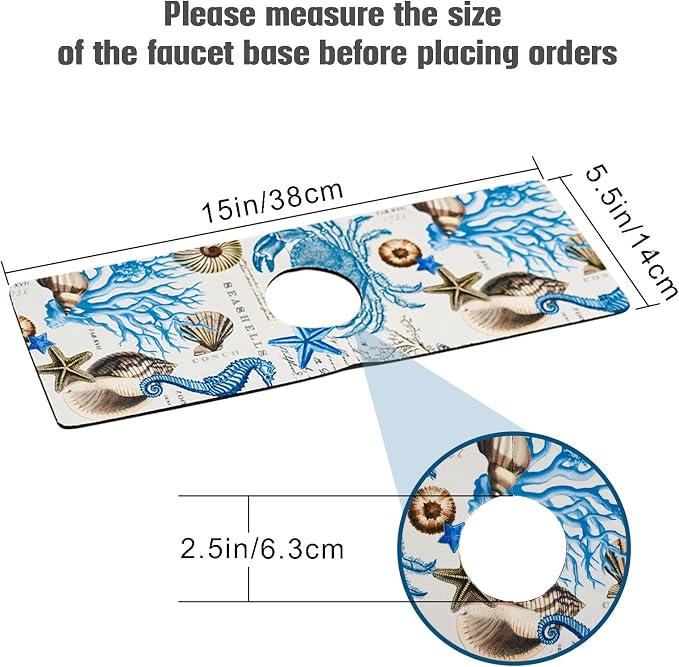 Sink Faucet Absorbing Mat, 2 Pack Drying Mat Around Faucet Sink Splash Guard Behind Faucet Sinkmat For Kitchen Bathroom Island Rv 15 * 5.5 Inch (38 * 14 cm) - Image 4