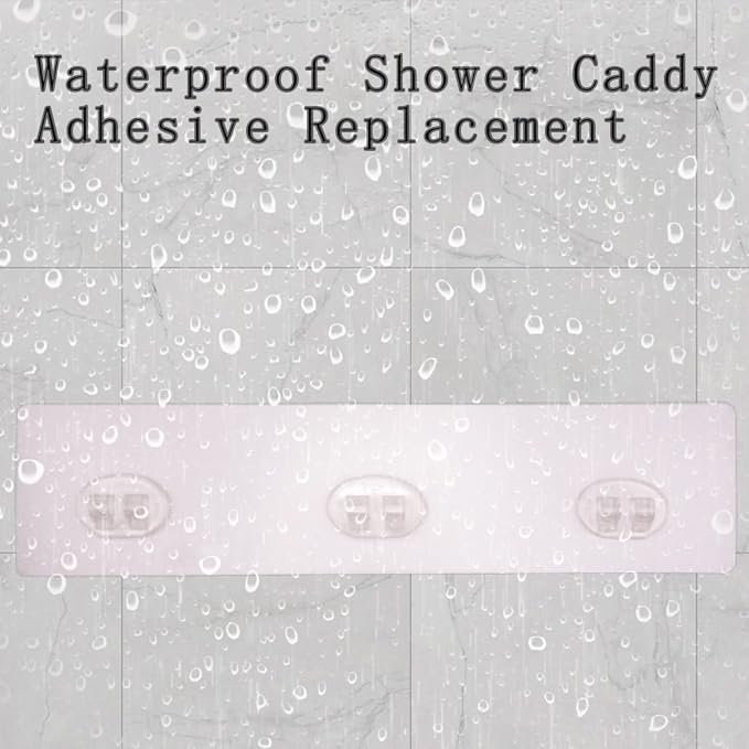 4 Pack Shower Caddy Adhesive for Replacement, Strong Transparent Adhesive for Shower Caddy Sticky Pads, No Drilling for Corner Shelf Basket, Bathroom Storage Shelves, Kitchen Racks and Soap Holder - Image 7