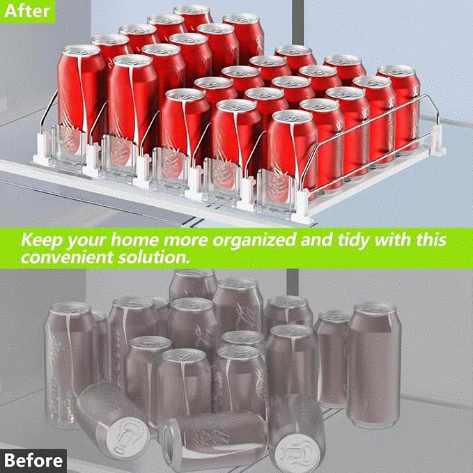 IBORING Drink Organizer for Fridge,Holds up to 30 Cans | Self Pushing Fridge Drink Organizer,Automatic Drink Dispenser for Fridge,Idea for fridge organizers and storage - Image 5