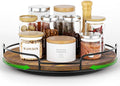 WOWBOX 12" Wood Lazy Susan Turntable Organizer for Cabinet, Pantry, Counter | Smooth 360° Rotation, Space-Saving Wooden Organizer for Spice Jars, Kitchen, Bathroom, Vanity & Tabletop by WOWBOX