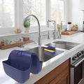 Sponge Holder for Kitchen Sink, Silicone Sink Saddle Caddy Organizer Rack, Sponges Holder Over Faucet, Hanging Kitchen Organizer Accessories Rack Basket Navy Blue by Unknown