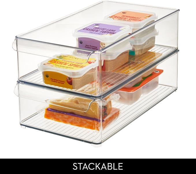 iDesign Stackable Fridge Storage Bin, Clear | Front Handle, Made in USA - Image 5